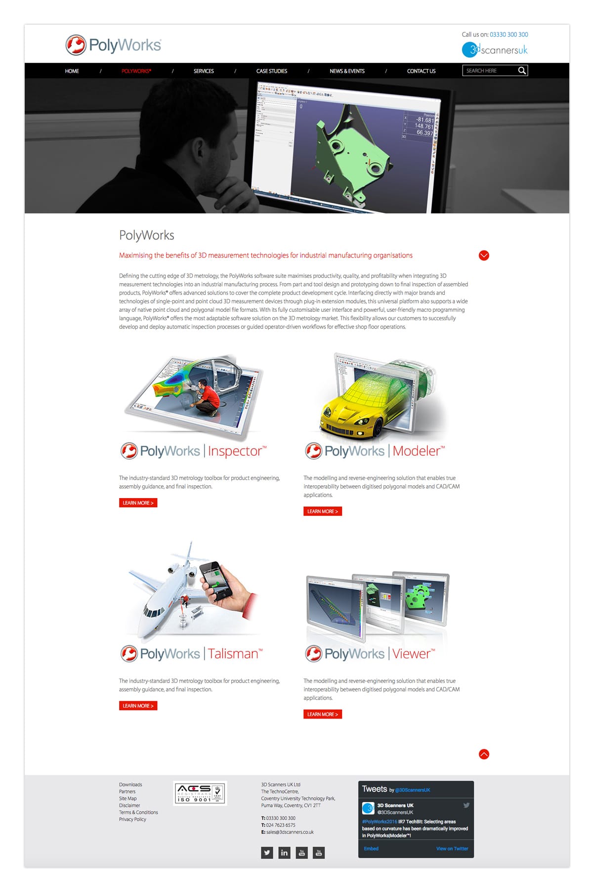 3d Scanners full page website