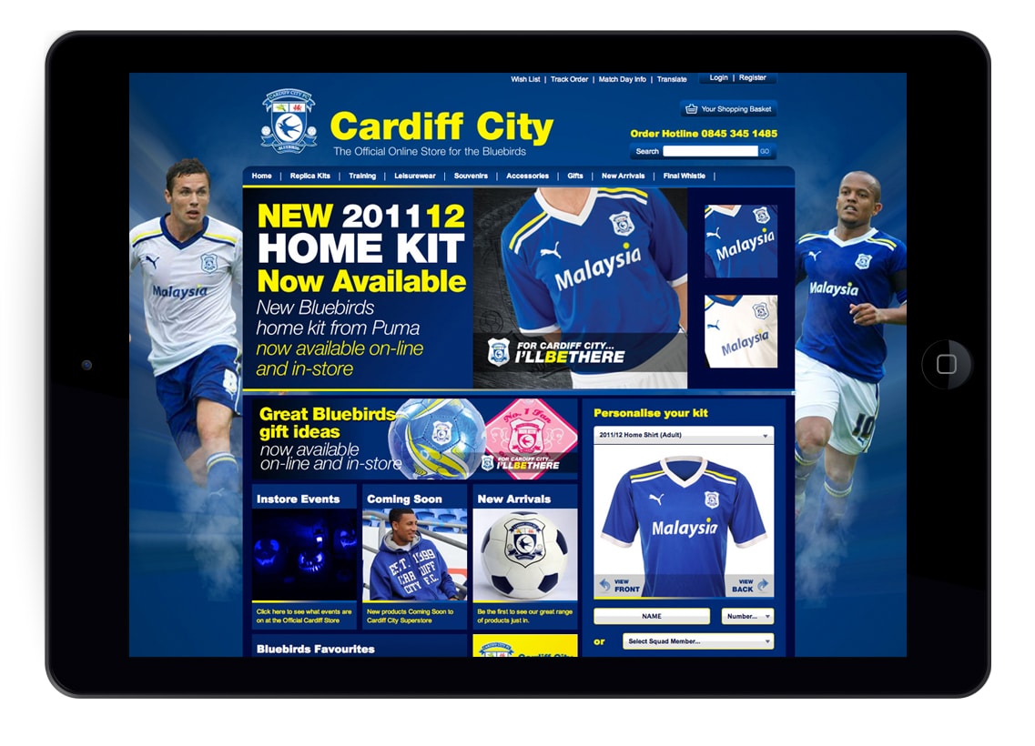 Cardiff City Website Tablet Layout