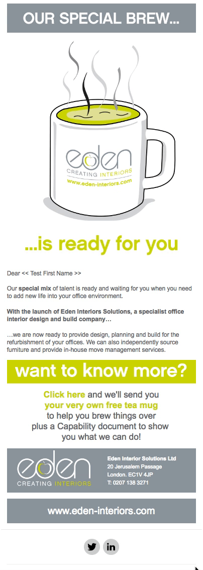 Eden Interiors Email Campaign
