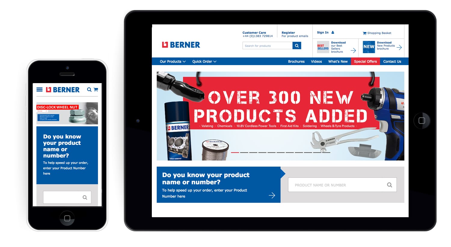 Berner Website tablet and phone layout