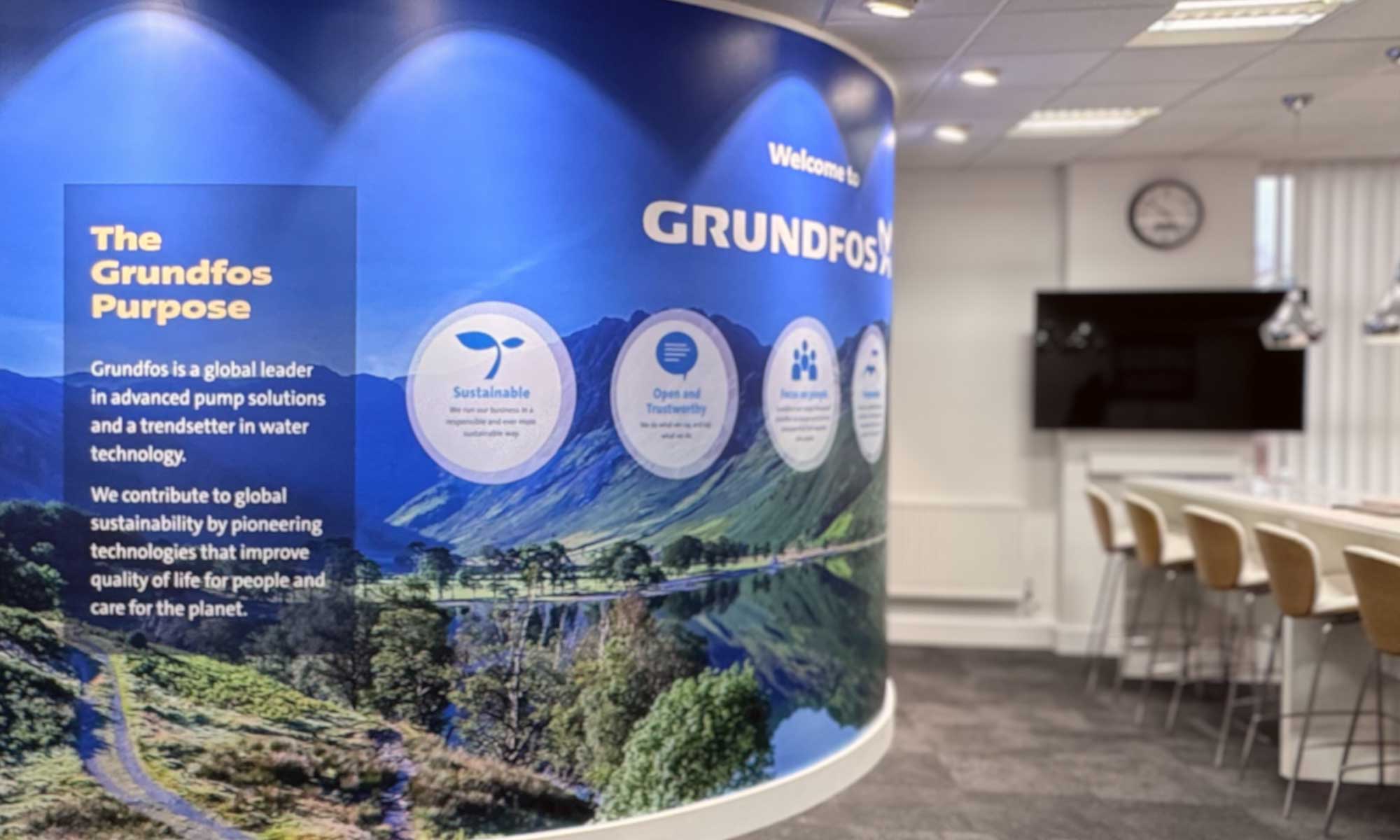 Rapchat-Grundfos-Wall-Graphics-Warrington-Left-Side